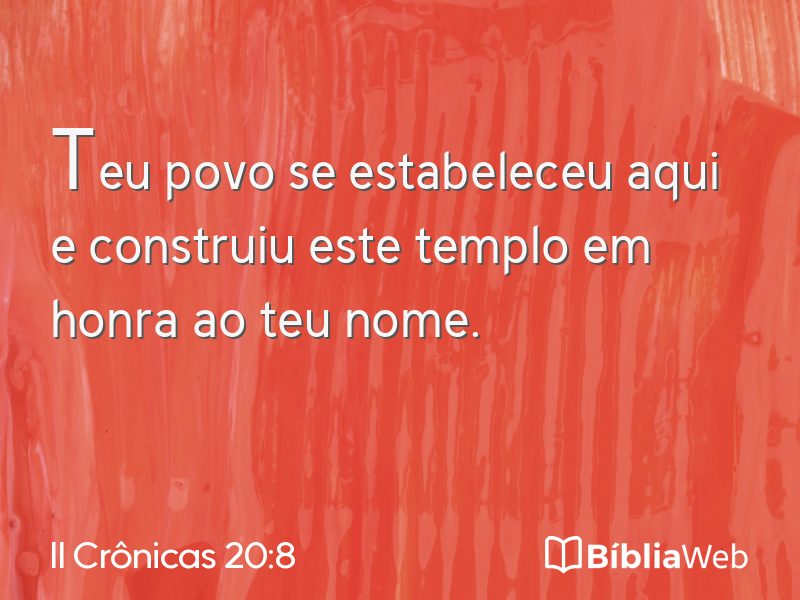 II Crônicas 20:8 em imagem para compartilhar