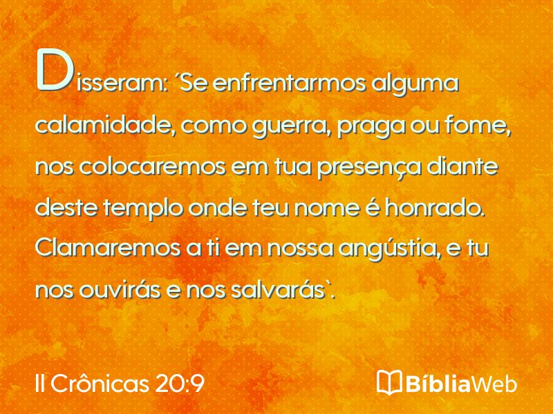 II Crônicas 20:9 em imagem para compartilhar