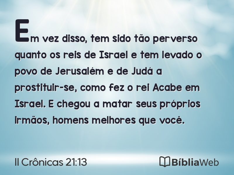 II Crônicas 21:13 em imagem para compartilhar