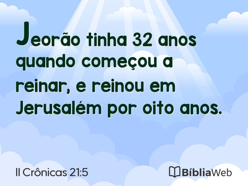 II Crônicas 21:5 em imagem para compartilhar