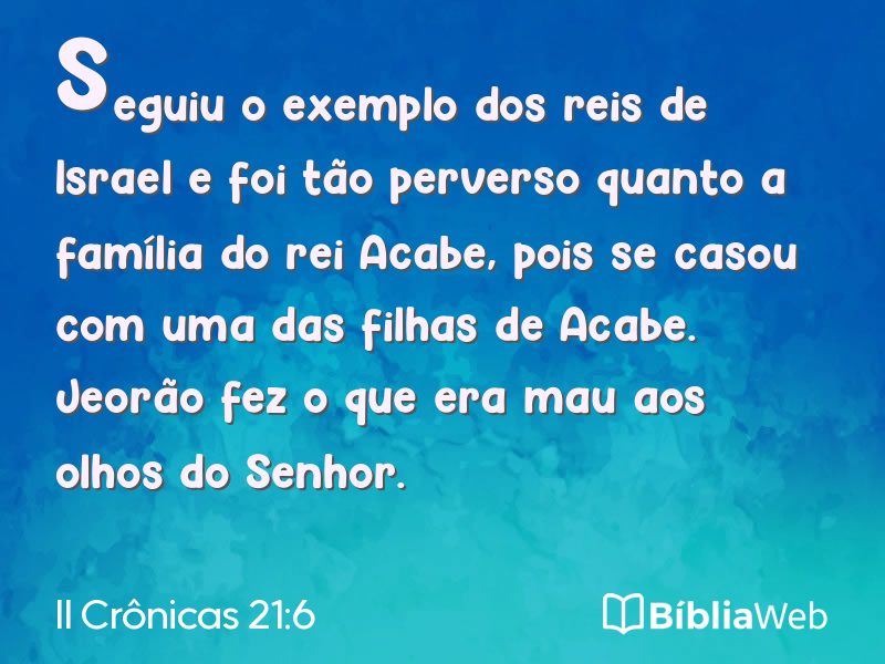 II Crônicas 21:6 em imagem para compartilhar