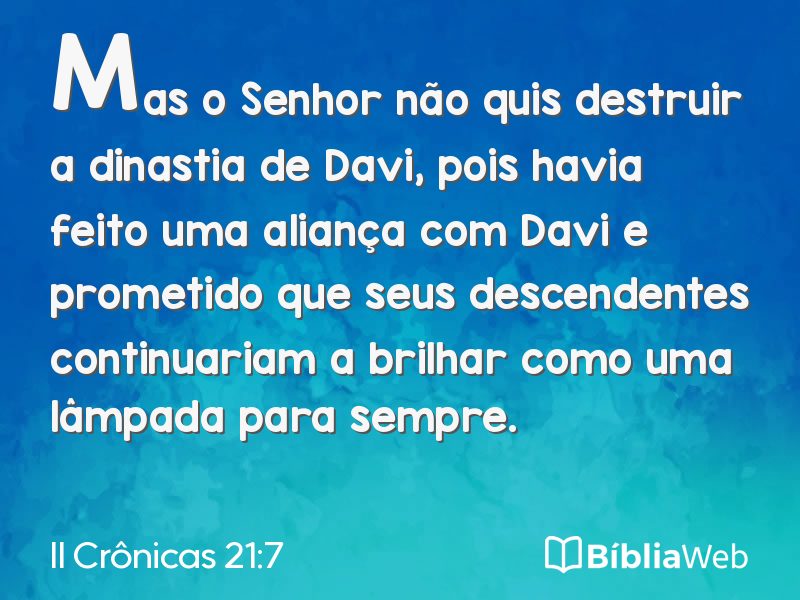 II Crônicas 21:7 em imagem para compartilhar