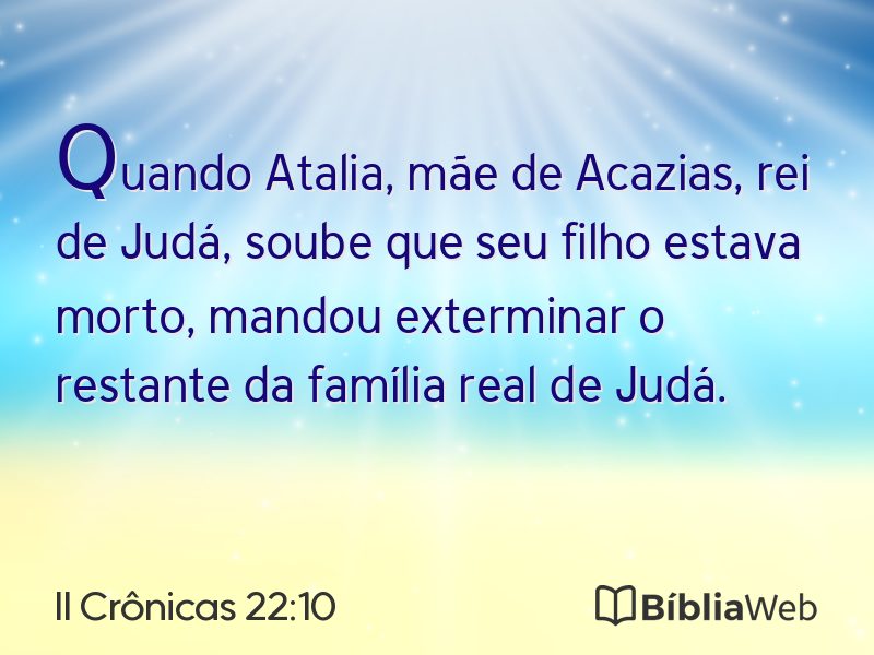 II Crônicas 22:10 em imagem para compartilhar