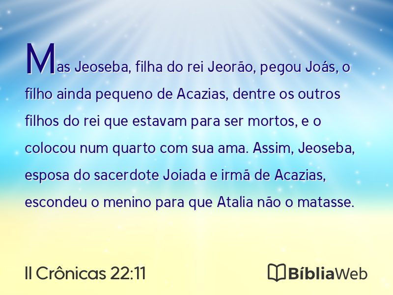 II Crônicas 22:11 em imagem para compartilhar