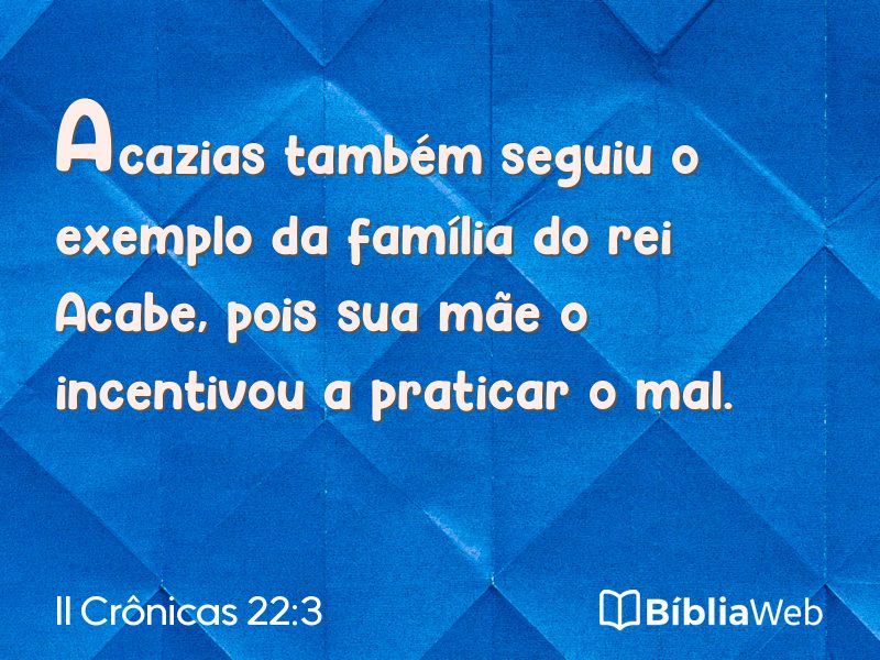 II Crônicas 22:3 em imagem para compartilhar