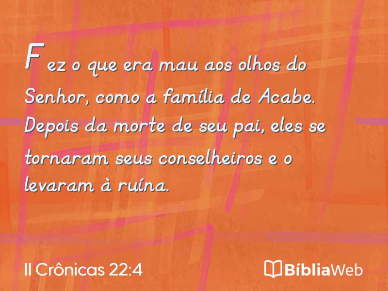 II Crônicas 22:4 em imagem para compartilhar