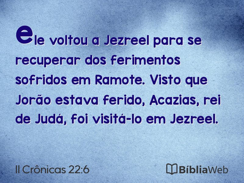 II Crônicas 22:6 em imagem para compartilhar