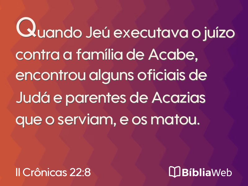 II Crônicas 22:8 em imagem para compartilhar