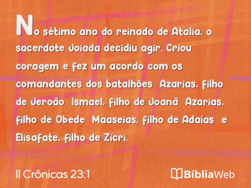 II Crônicas 23:1 em imagem para compartilhar