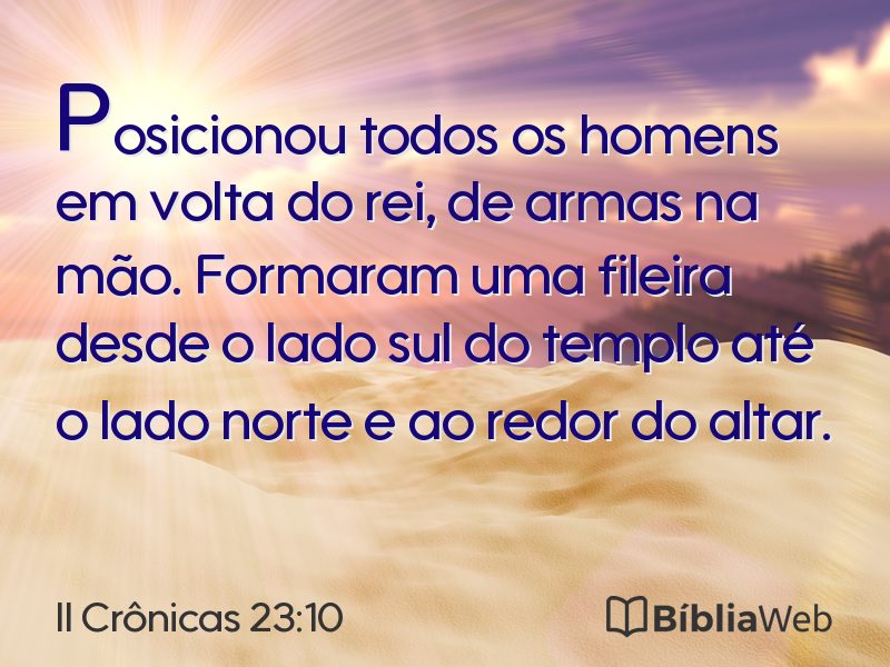 II Crônicas 23:10 em imagem para compartilhar