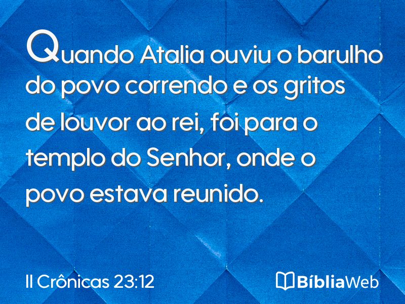 II Crônicas 23:12 em imagem para compartilhar