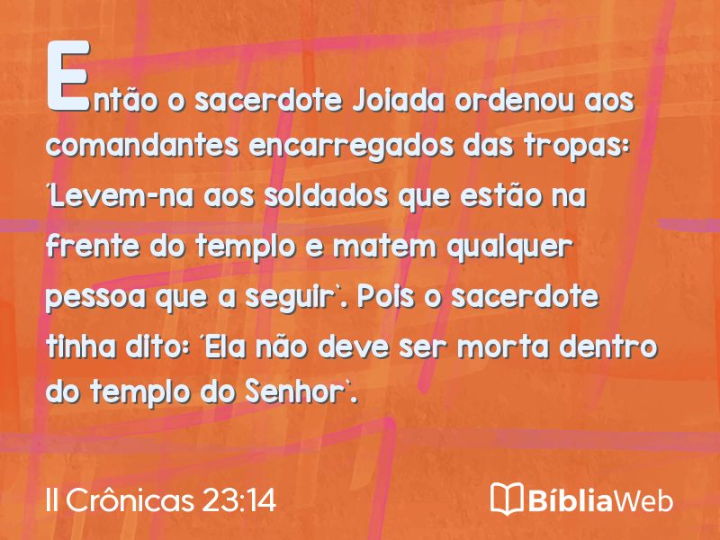 II Crônicas 23:14 em imagem para compartilhar