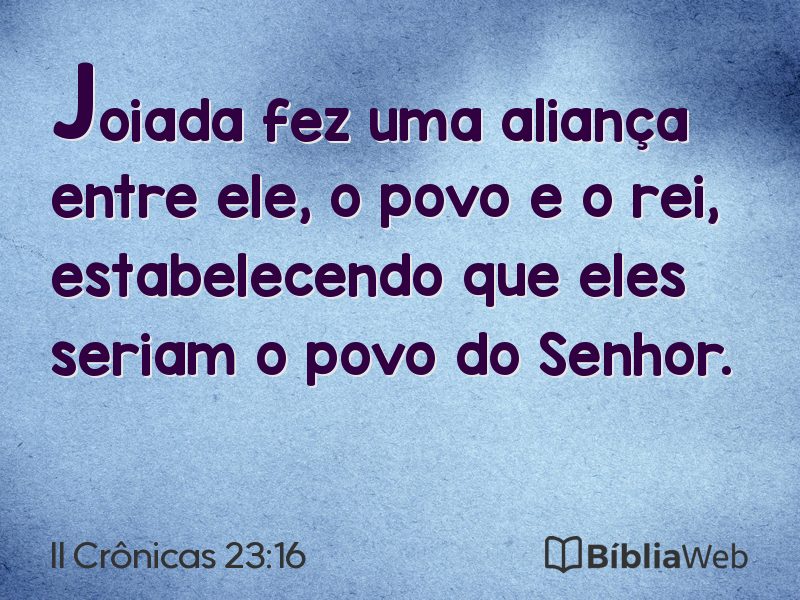 II Crônicas 23:16 em imagem para compartilhar