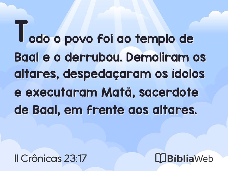 II Crônicas 23:17 em imagem para compartilhar