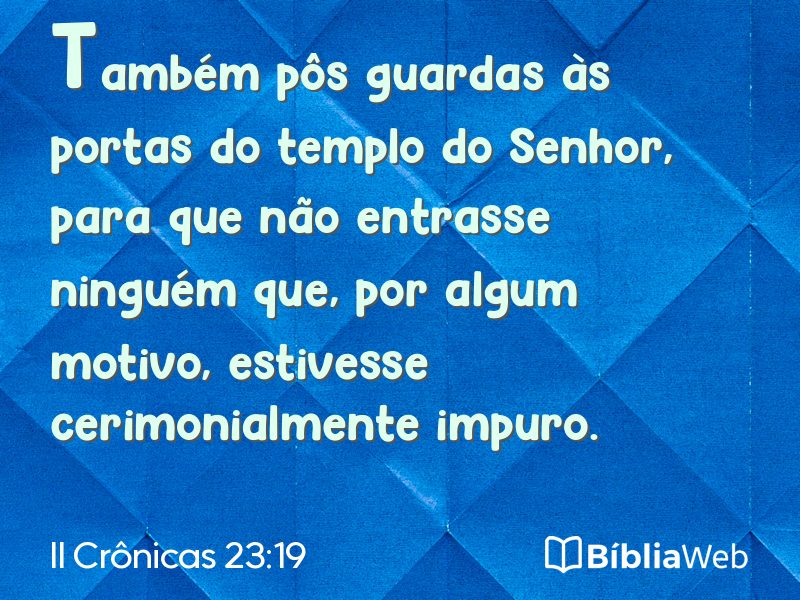 II Crônicas 23:19 em imagem para compartilhar