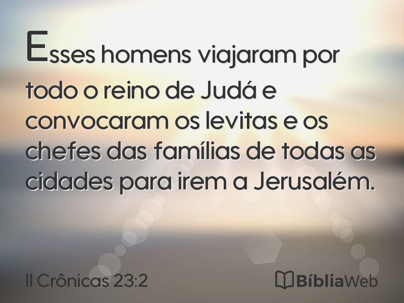 II Crônicas 23:2 em imagem para compartilhar