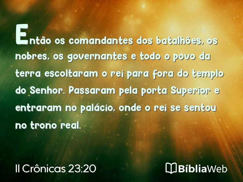 II Crônicas 23:20 em imagem para compartilhar