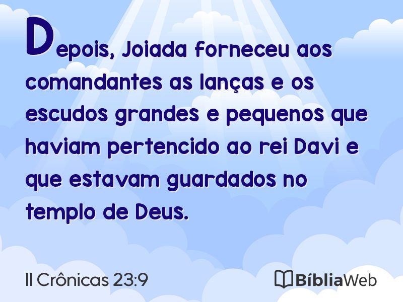 II Crônicas 23:9 em imagem para compartilhar