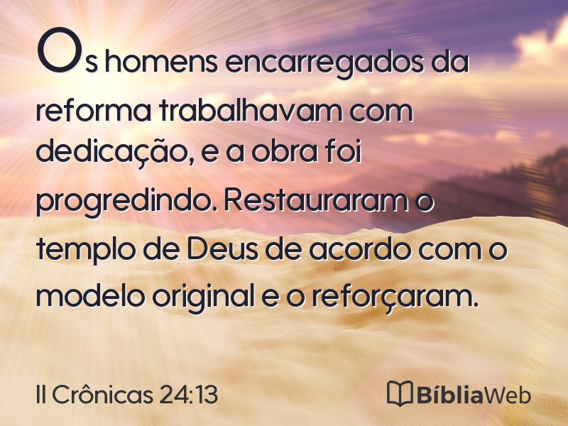 II Crônicas 24:13 em imagem para compartilhar