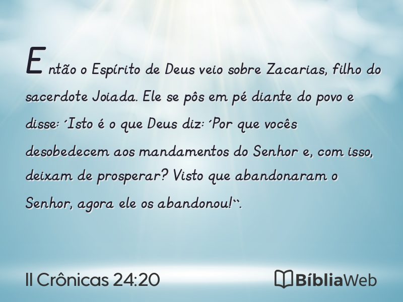 II Crônicas 24:20 em imagem para compartilhar