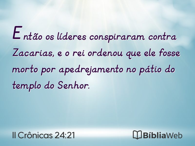 II Crônicas 24:21 em imagem para compartilhar