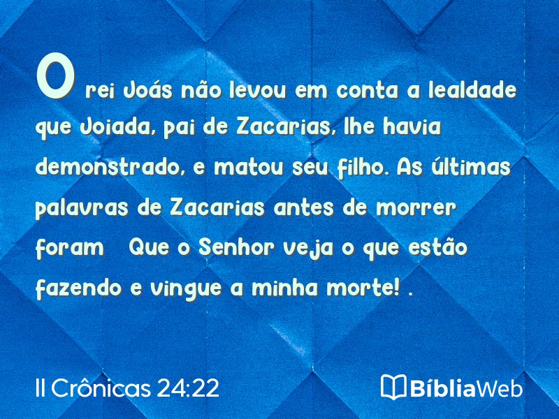 II Crônicas 24:22 em imagem para compartilhar