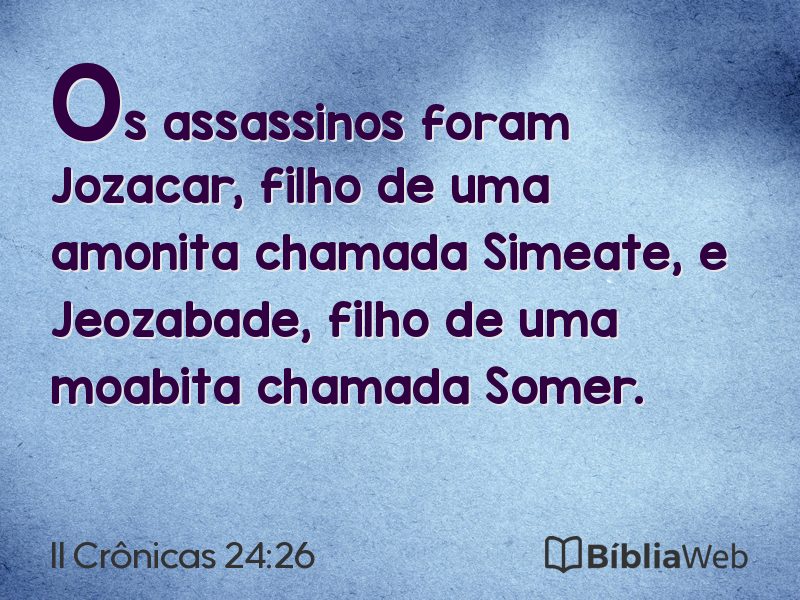 II Crônicas 24:26 em imagem para compartilhar
