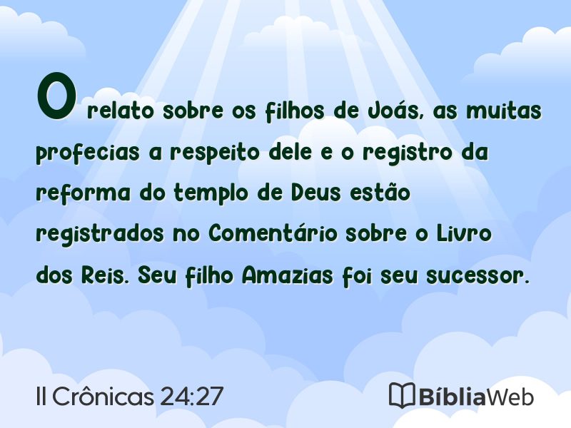 II Crônicas 24:27 em imagem para compartilhar
