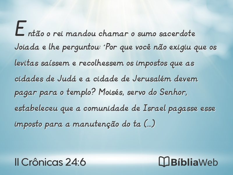 II Crônicas 24:6 em imagem para compartilhar