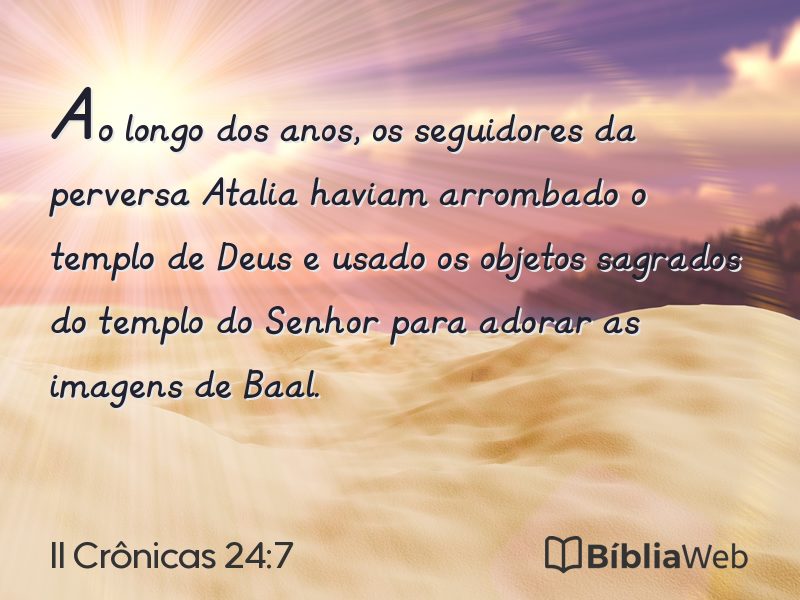 II Crônicas 24:7 em imagem para compartilhar