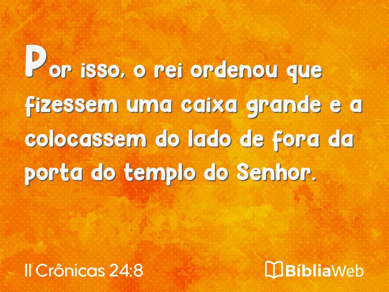 II Crônicas 24:8 em imagem para compartilhar