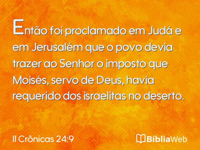 II Crônicas 24:9 em imagem para compartilhar