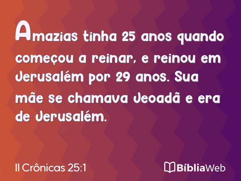 II Crônicas 25:1 em imagem para compartilhar