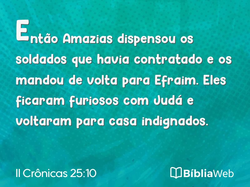 II Crônicas 25:10 em imagem para compartilhar