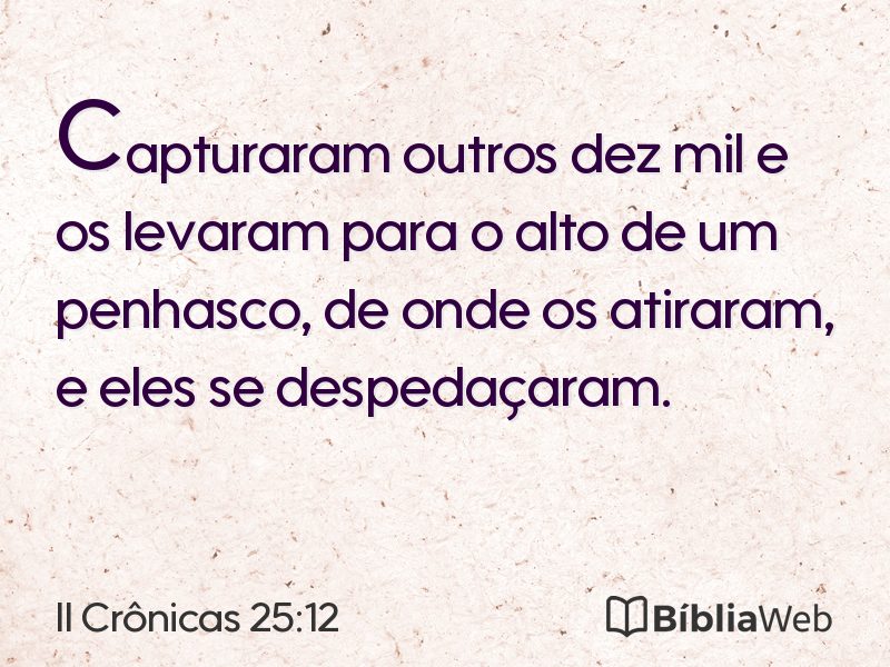 II Crônicas 25:12 em imagem para compartilhar