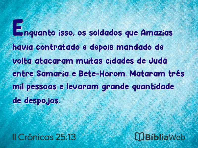 II Crônicas 25:13 em imagem para compartilhar