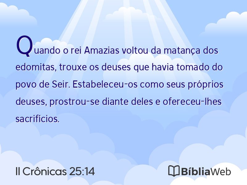 II Crônicas 25:14 em imagem para compartilhar