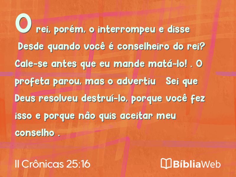 II Crônicas 25:16 em imagem para compartilhar