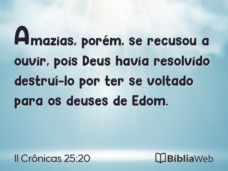II Crônicas 25:20 em imagem para compartilhar