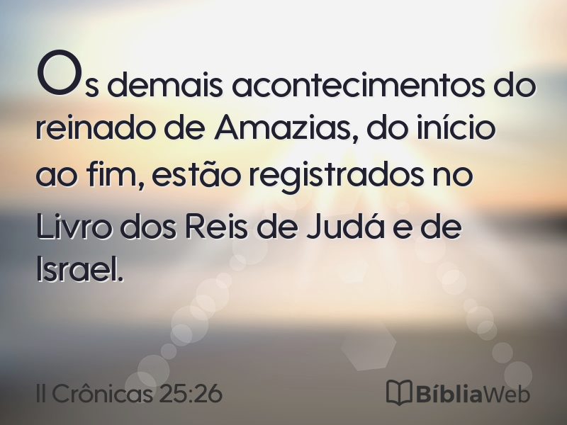 II Crônicas 25:26 em imagem para compartilhar