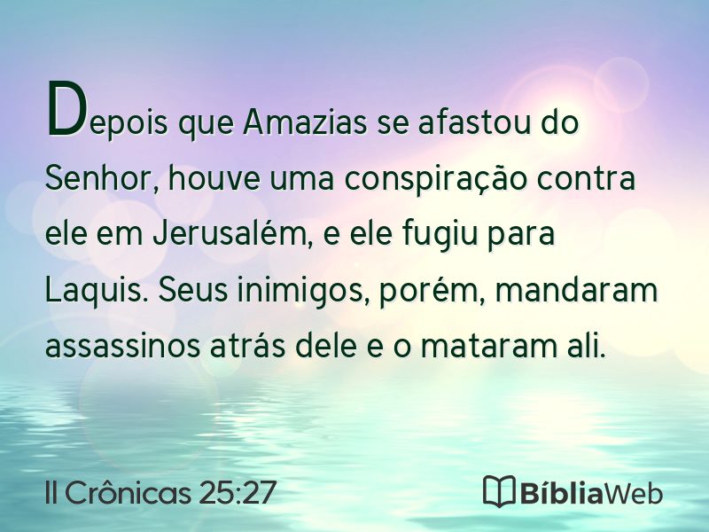 II Crônicas 25:27 em imagem para compartilhar