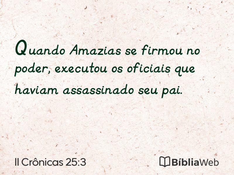 II Crônicas 25:3 em imagem para compartilhar