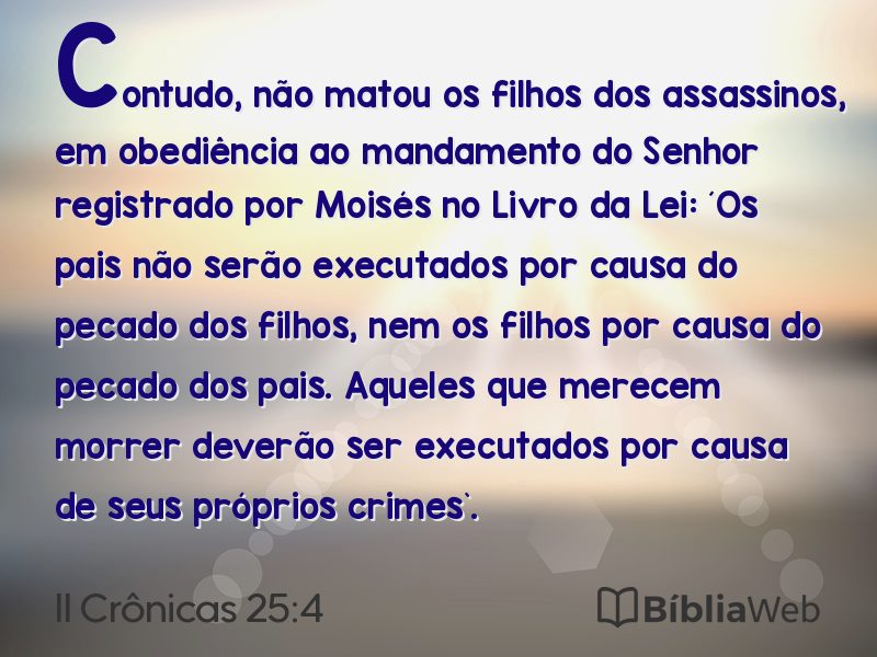 II Crônicas 25:4 em imagem para compartilhar