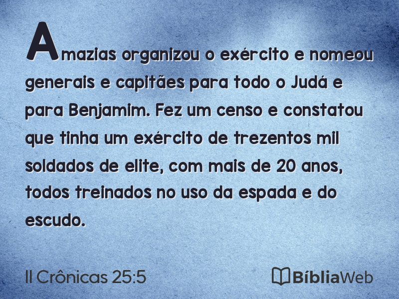 II Crônicas 25:5 em imagem para compartilhar