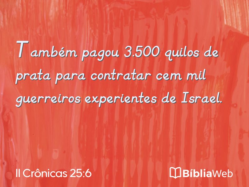 II Crônicas 25:6 em imagem para compartilhar