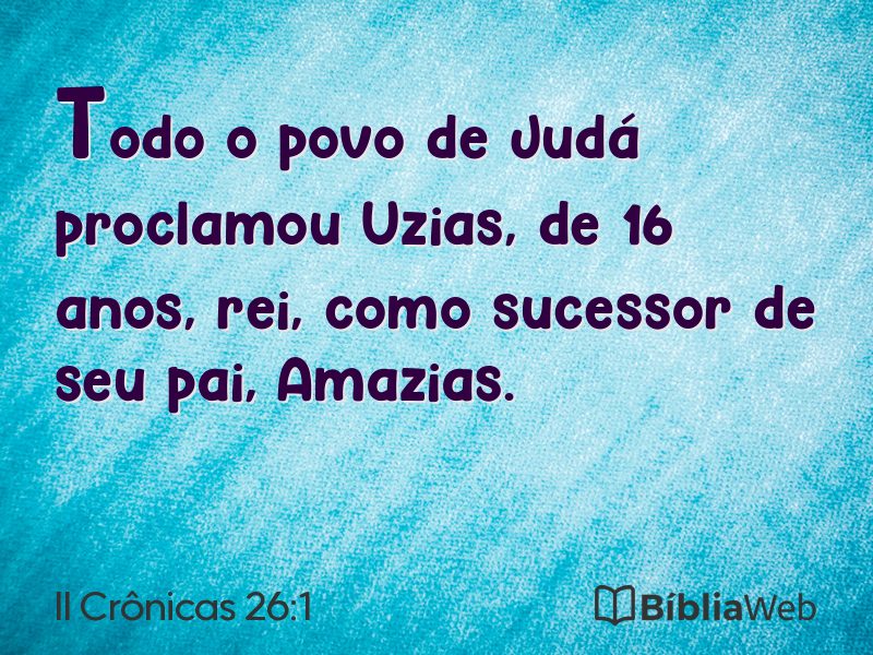II Crônicas 26:1 em imagem para compartilhar