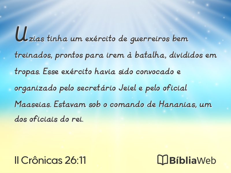 II Crônicas 26:11 em imagem para compartilhar