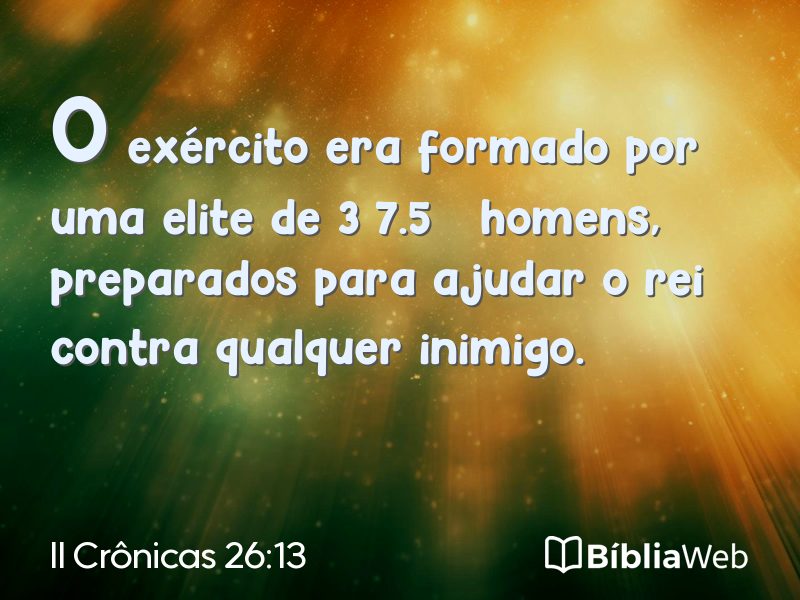 II Crônicas 26:13 em imagem para compartilhar