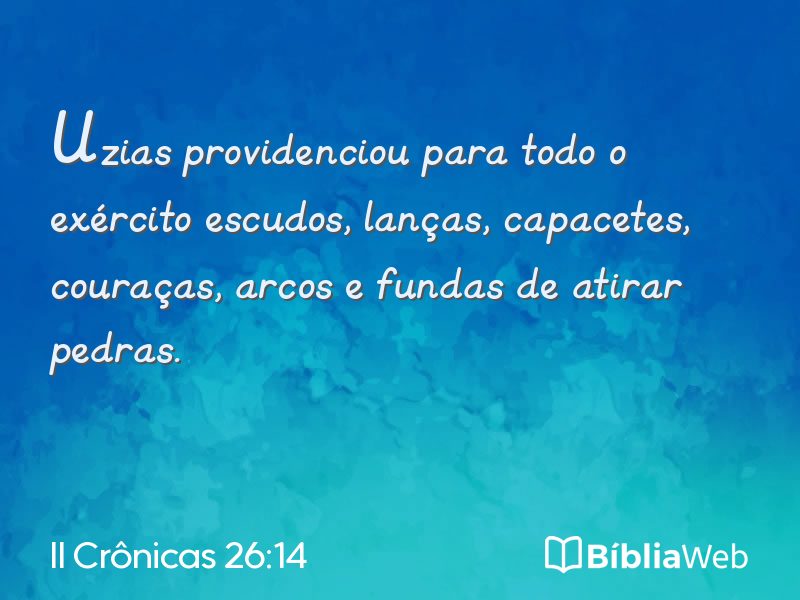 II Crônicas 26:14 em imagem para compartilhar