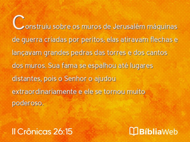 II Crônicas 26:15 em imagem para compartilhar